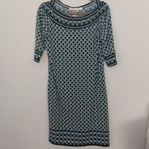 Dress, green, black, white